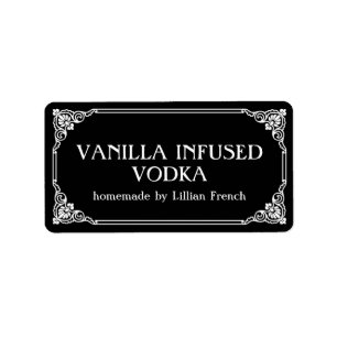 Altmodischer Grenzvanille-Wodka-Geschenk-Aufkleber Adressaufkleber
