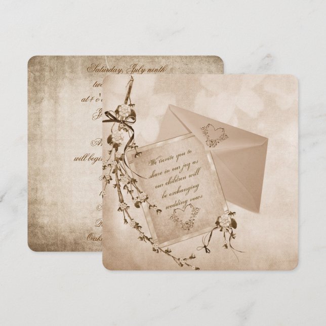 altmodischer Hochzeitsbrot Einladung (Vorne/Hinten)