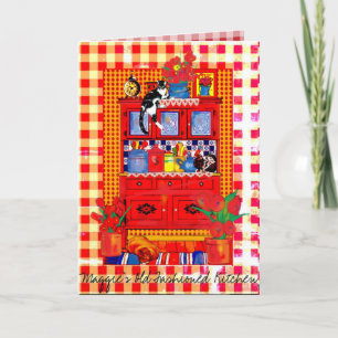 Altmodischer Küchen-Schrank mit Karte