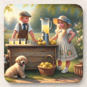 Altmodischer Lemonade-Stand altmodischer Sommer Getränkeuntersetzer