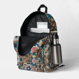 Altmodischer Patchwork-Quilt Bedruckter Rucksack