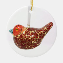 Altmodischer Rot-Gold-Blumen-Rebhuhn-Christbaumsch