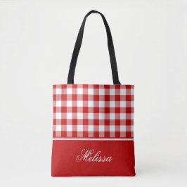 Altmodischer roter und weißer Gingham |