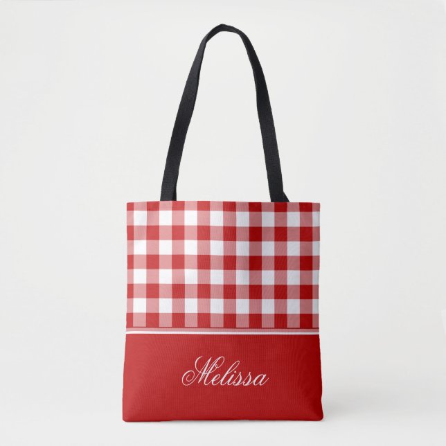 Altmodischer roter und weißer Gingham | (Vorderseite)