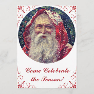 Altmodischer viktorianischer Sankt Nikolaus Einladung