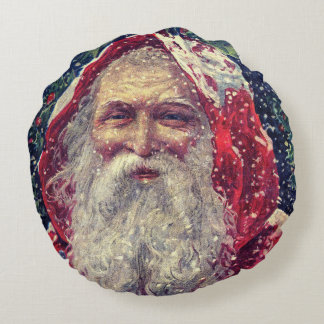 Altmodischer viktorianischer Sankt Nikolaus Rundes Kissen