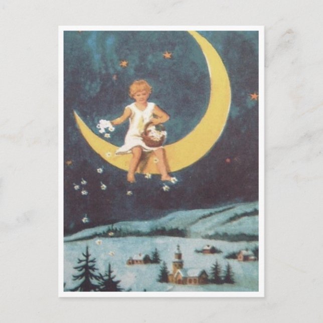 Altmodischer Weihnachtskarten-freier Raum Feiertagspostkarte (Vorderseite)