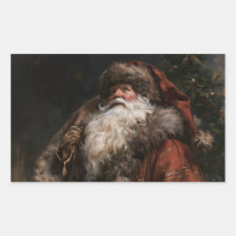 Altmodischer Weihnachtsmann Rechteckiger Aufkleber