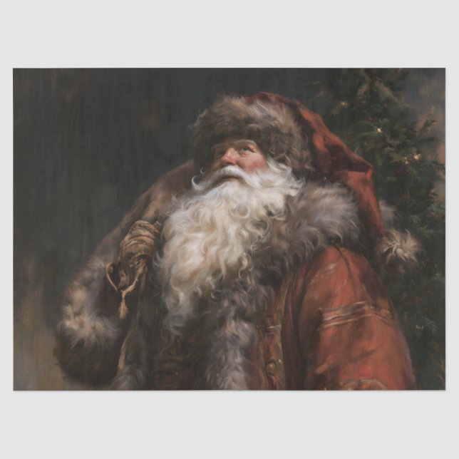 Altmodischer Weihnachtsmann Seidenpapier (Vorderseite)