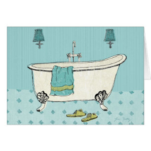 Altmodisches blaues Badezimmer