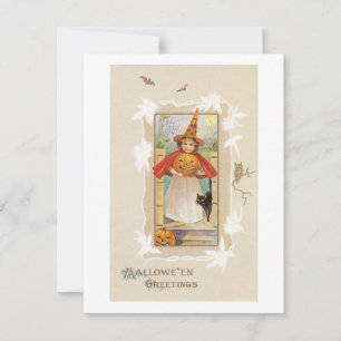 Altmodisches Halloween, Hexenmädchen Einladung