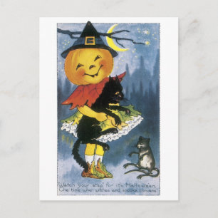Altmodisches Halloween, Jack-o'-Laterne Postkarte