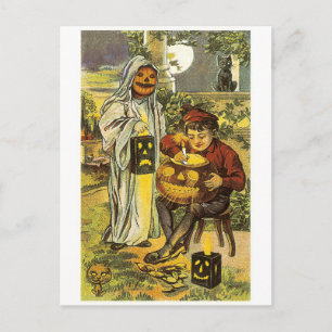 Altmodisches Halloween, Jack-o'-Laterne Postkarte