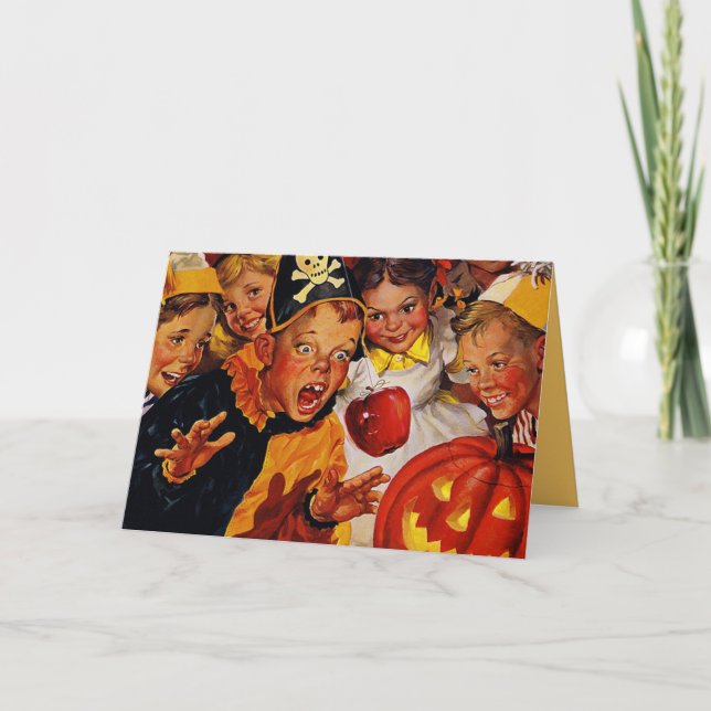 Altmodisches Halloween Karte (Vorderseite)