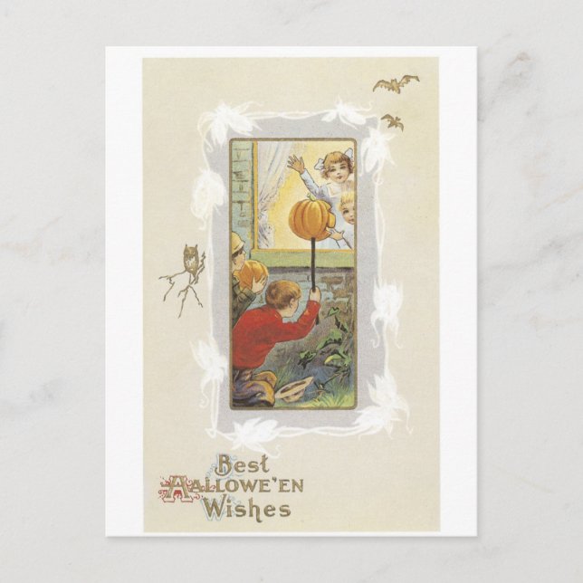 Altmodisches Halloween Postkarte (Vorderseite)