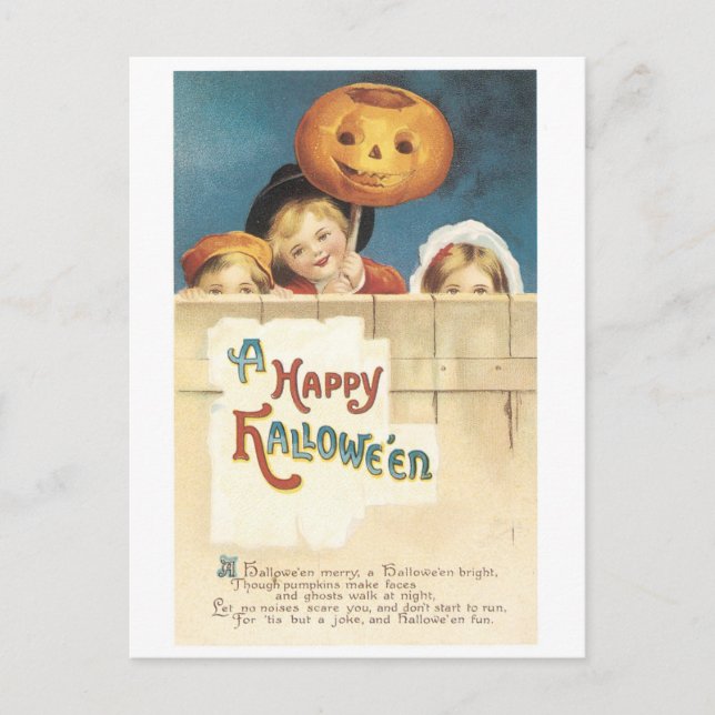 Altmodisches Halloween Postkarte (Vorderseite)