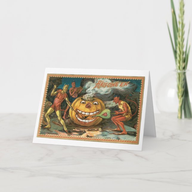 Altmodisches Halloween, Teufel Karte (Vorderseite)