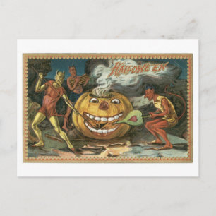 Altmodisches Halloween, Teufel Postkarte