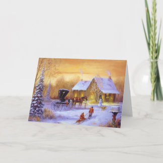 Altmodisches Land Christmastime Feiertagskarte