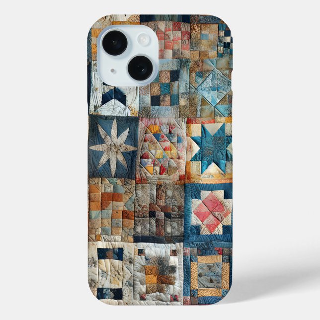 Altmodisches Patchwork Quilt Design Case-Mate iPhone Hülle (Rückseite)
