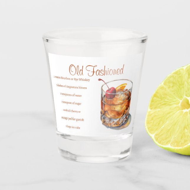 altmodisches Rezept Schnapsglas (Vorderseite)
