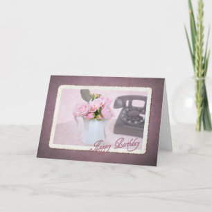 Altmodisches Telefon zum Geburtstag Karte