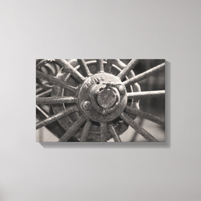 Altmodisches Wagenrad Leinwanddruck (Vorderseite)