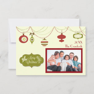 Altmodisches Weihnachten - 3x5 Weihnachtskarte Einladung