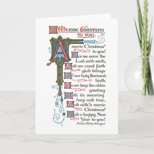 Altmodisches Weihnachten, Alter Typ Feiertagskarte (Vorderseite)