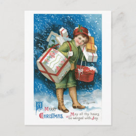 Altmodisches Weihnachten, Dame Feiertagspostkarte