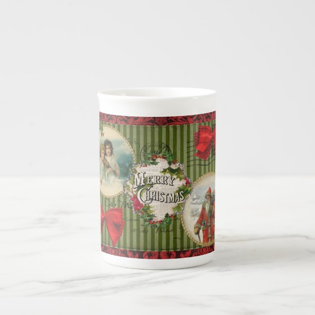 Altmodisches Weihnachten Prozellantasse (Vorderseite)