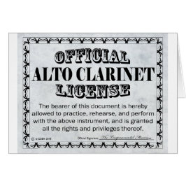 Alto Clarinet License