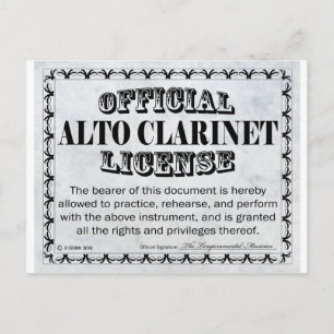 Alto Clarinet License Postkarte