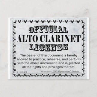 Alto Clarinet License Postkarte