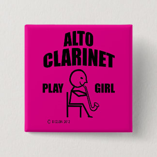 Alto Clarinet Play Girl Button