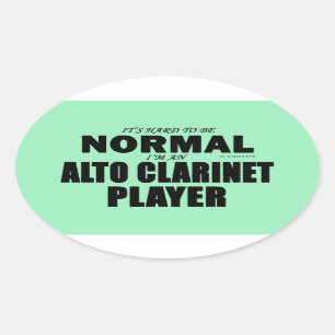 Alto Clarinet Player Oval Aufkleber