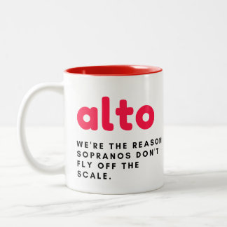 Alto-Geschenk-Tasse, lustiges Alto-Geschenk, Chorg Zweifarbige Tasse