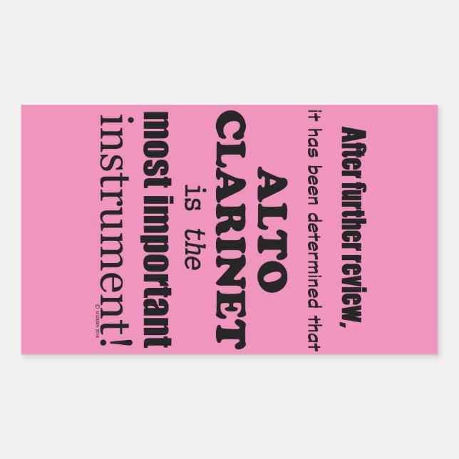 Alto Klarinette wichtigste Instrument Rectangula Rechteckiger Aufkleber (Vorderseite)
