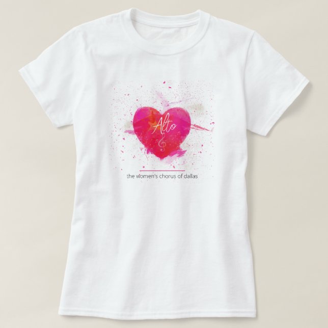 Alto Musical Heart Singing Part T-Shirt (Design vorne)