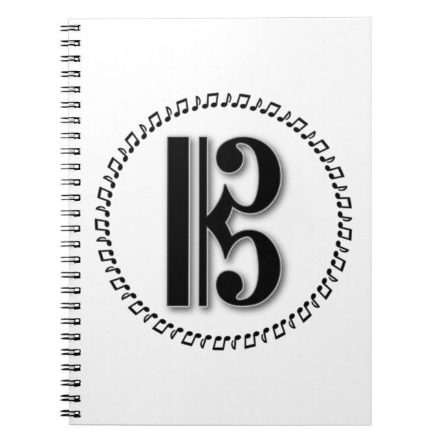 Alto oder Tenor Clef Musiknote Design C Clef Notizblock (Vorderseite)