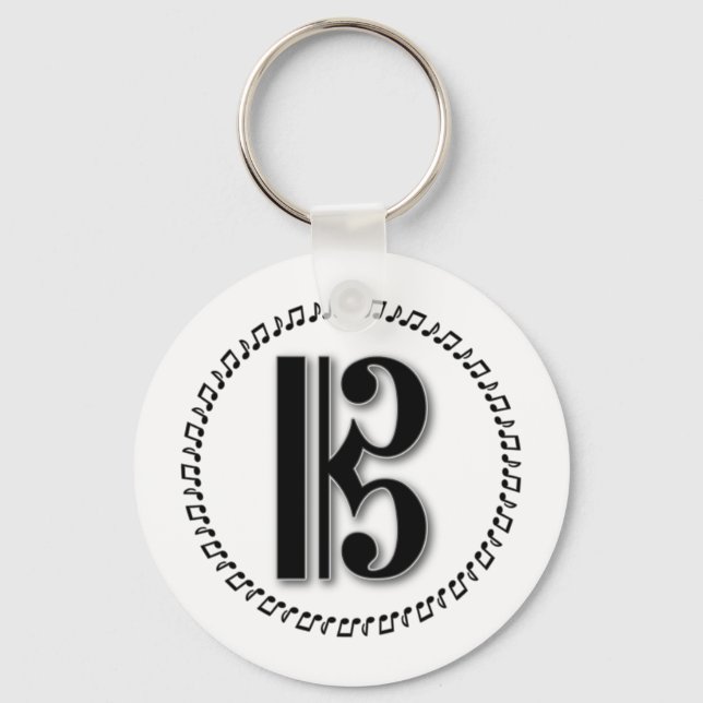 Alto oder Tenor Clef Musiknote Design C Clef Schlüsselanhänger (Vorderseite)