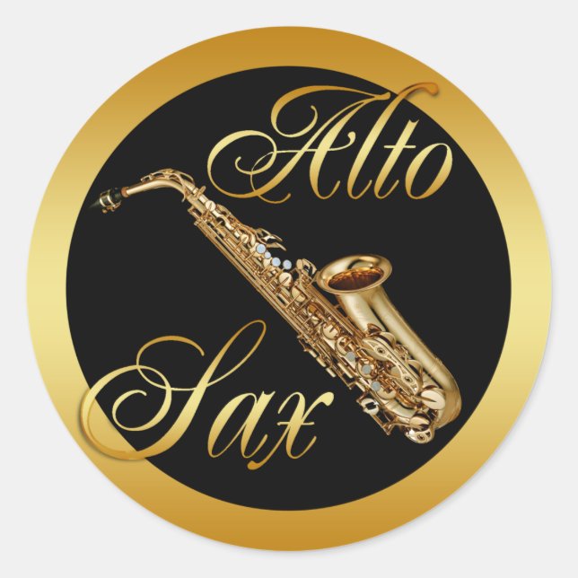 ALTO SAX RUNDER AUFKLEBER (Vorderseite)