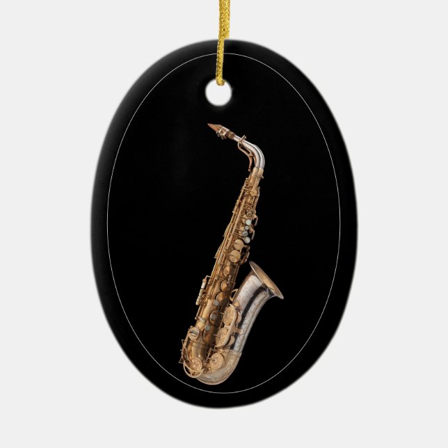 Alto Saxophon Keramik Ornament (Vorne)