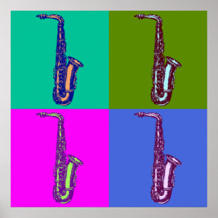 Alto Saxophon Pop Art Poster