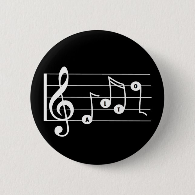 Alto Singer Musical Button (schwarz) (Vorderseite)