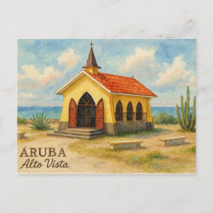 Alto Vista Aruba Aquarell Feiertagspostkarte