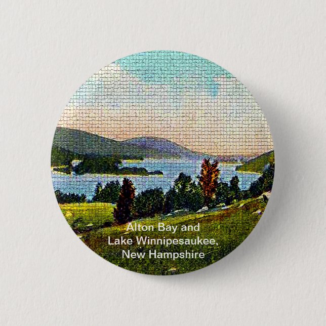 Alton Bay und Lake Winnipesaukee, New Hampshire Button (Vorderseite)