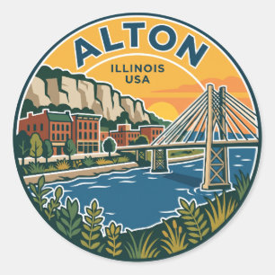 Alton Illinois USA Runder Aufkleber