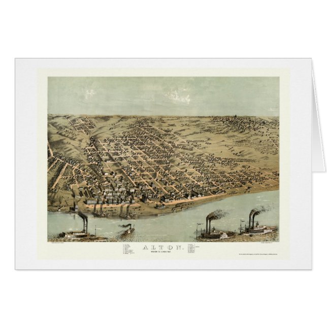 Alton, panoramische Karte IL - 1867 (Vorderseite (Horizontal))