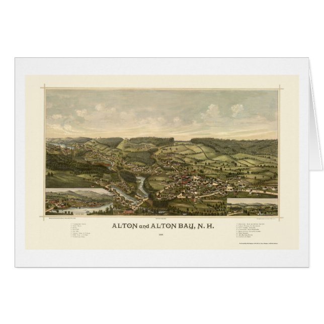 Alton, panoramische Karte NH - 1888 (Vorderseite (Horizontal))